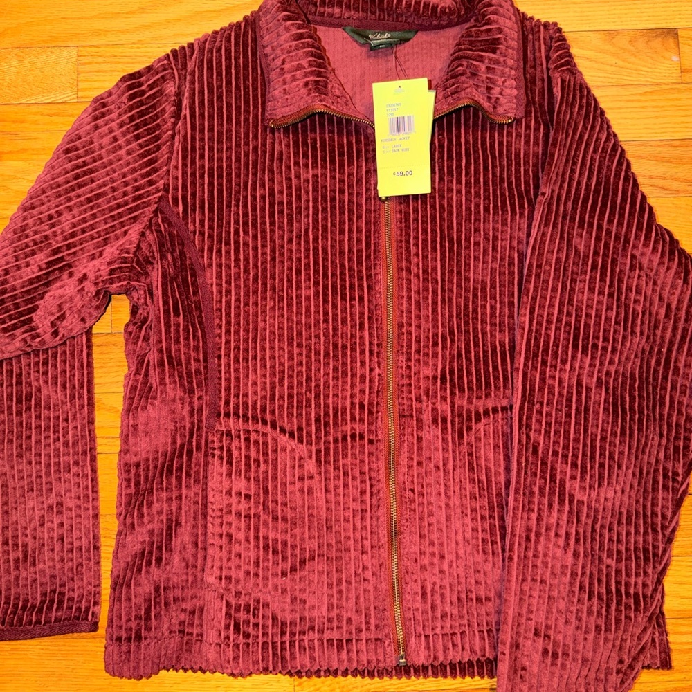 Woolrich Women's Burgundy Teddy Jacket 100% cotton